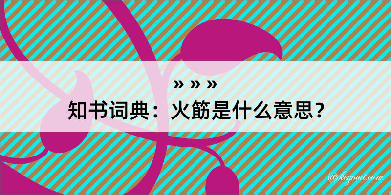 知书词典：火筯是什么意思？