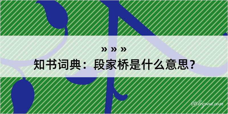 知书词典：段家桥是什么意思？