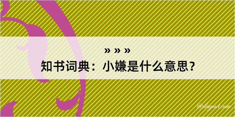 知书词典：小嫌是什么意思？