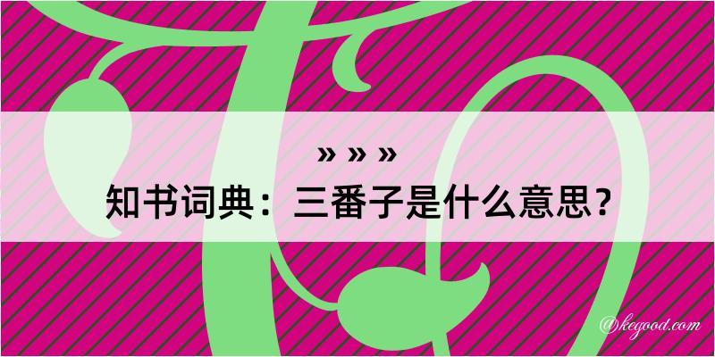 知书词典：三番子是什么意思？