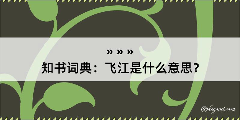 知书词典：飞江是什么意思？