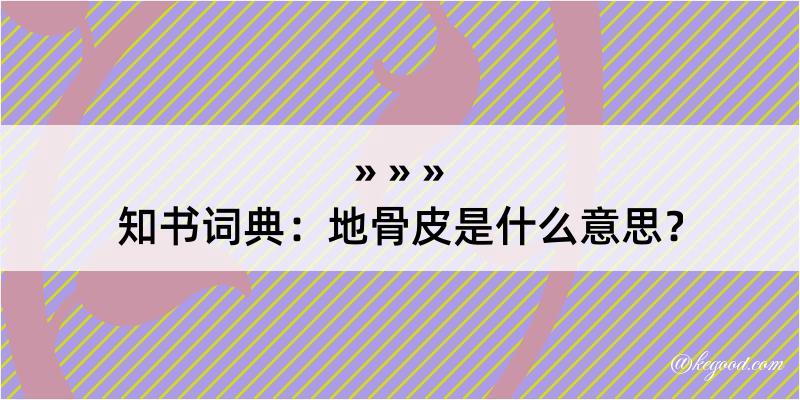 知书词典：地骨皮是什么意思？