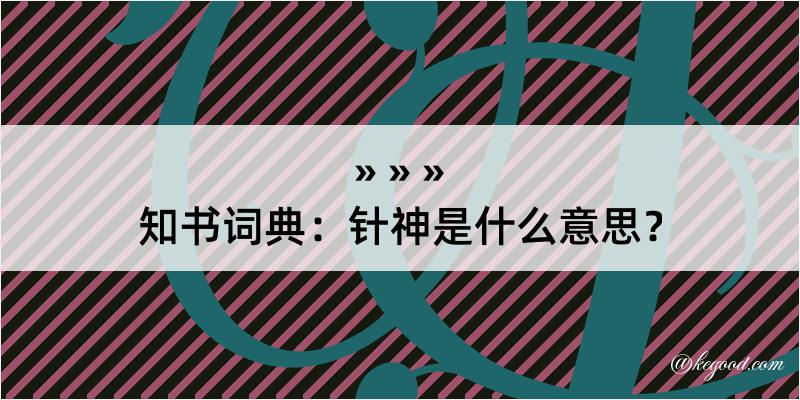 知书词典：针神是什么意思？