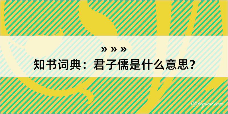 知书词典：君子儒是什么意思？