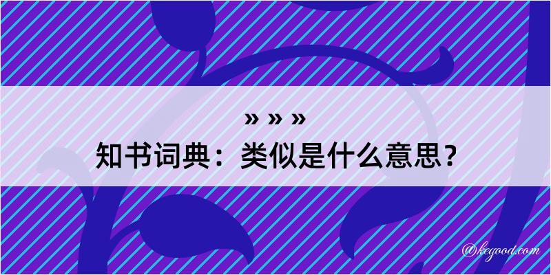 知书词典：类似是什么意思？