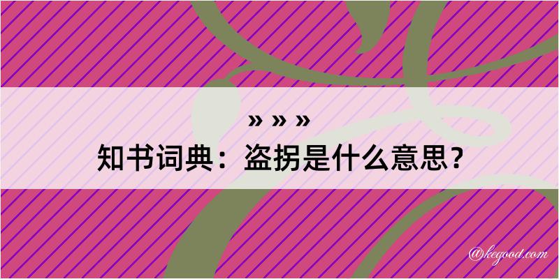 知书词典：盗拐是什么意思？