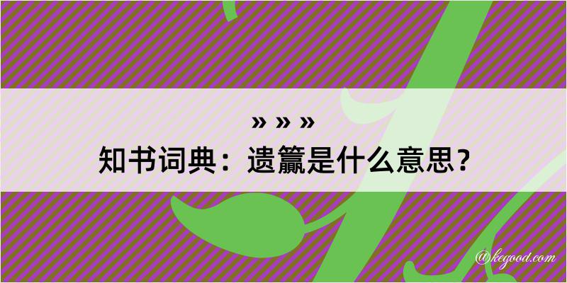 知书词典：遗籯是什么意思？