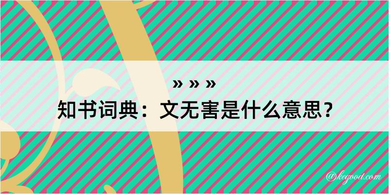 知书词典：文无害是什么意思？