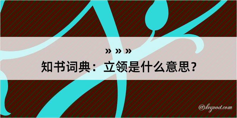 知书词典：立领是什么意思？