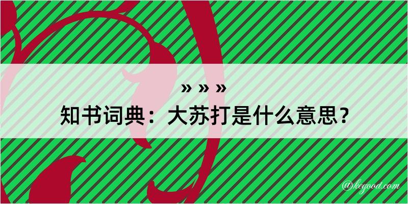 知书词典：大苏打是什么意思？