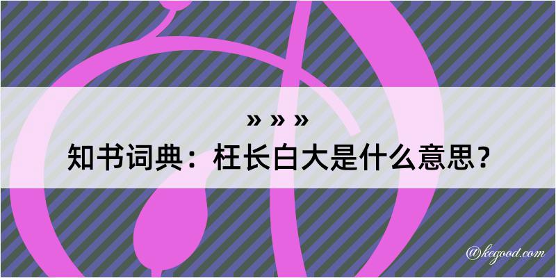 知书词典：枉长白大是什么意思？