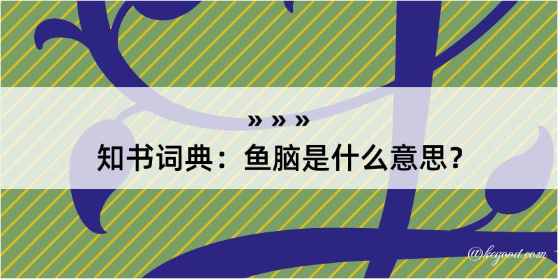 知书词典：鱼脑是什么意思？