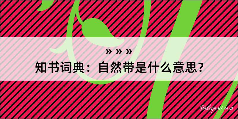 知书词典：自然带是什么意思？