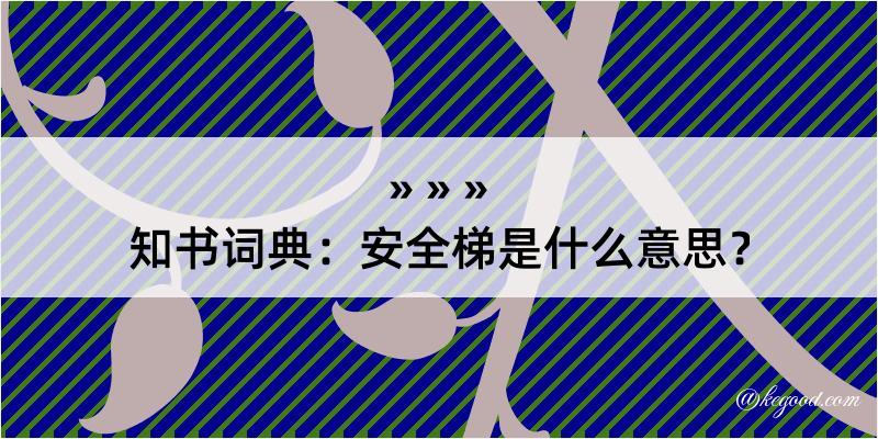 知书词典：安全梯是什么意思？