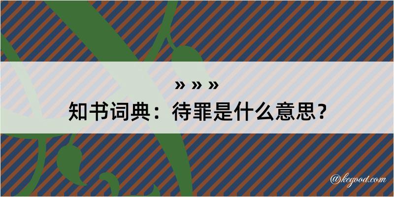 知书词典：待罪是什么意思？