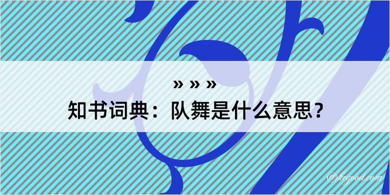 知书词典：队舞是什么意思？