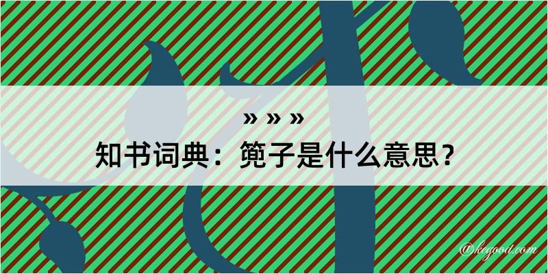 知书词典：篼子是什么意思？