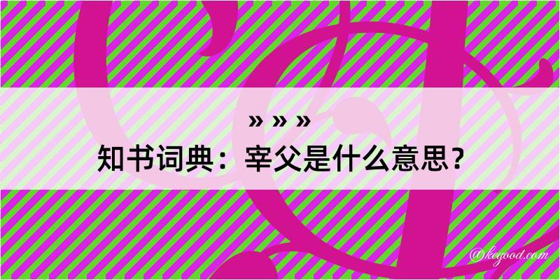 知书词典：宰父是什么意思？