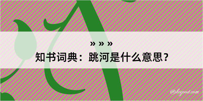 知书词典：跳河是什么意思？