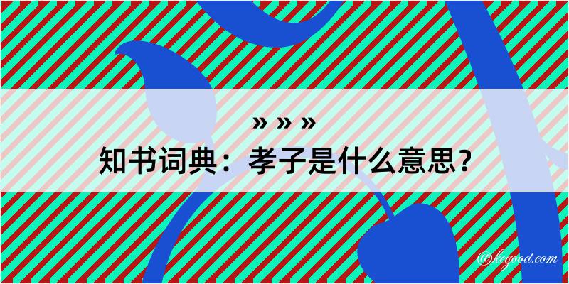 知书词典：孝子是什么意思？