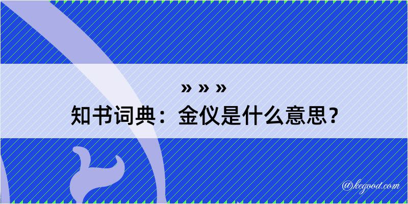 知书词典：金仪是什么意思？