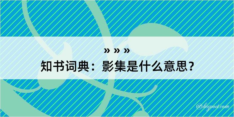 知书词典：影集是什么意思？