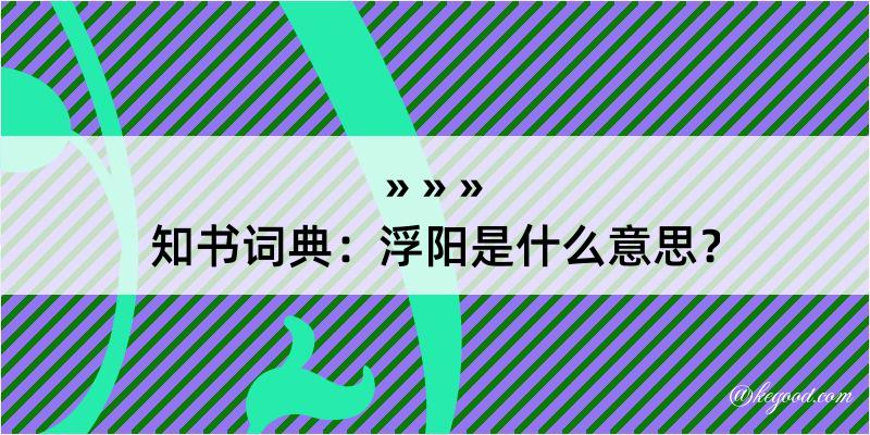 知书词典：浮阳是什么意思？