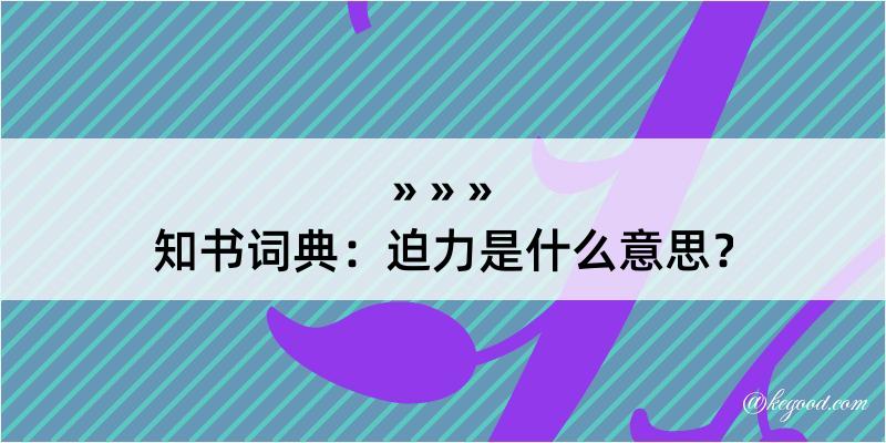 知书词典：迫力是什么意思？