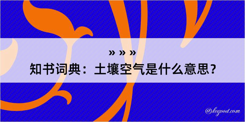 知书词典：土壤空气是什么意思？