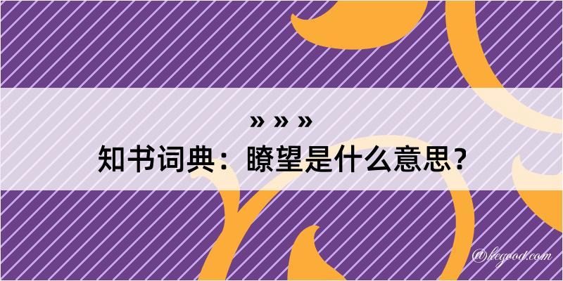 知书词典：瞭望是什么意思？