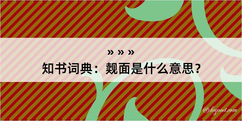 知书词典：觌面是什么意思？