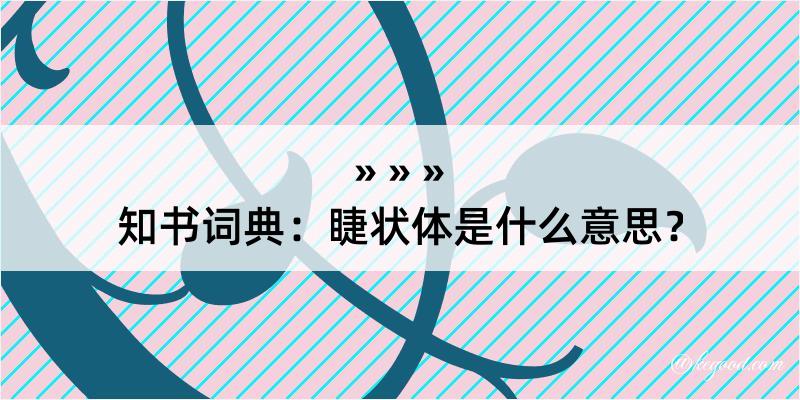 知书词典：睫状体是什么意思？