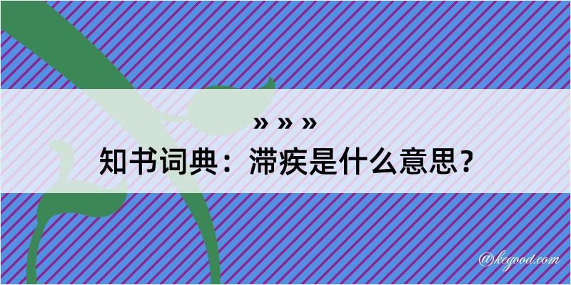 知书词典：滞疾是什么意思？