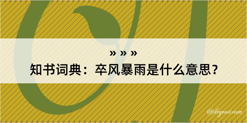 知书词典：卒风暴雨是什么意思？