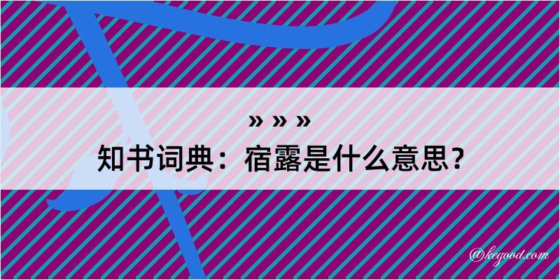 知书词典：宿露是什么意思？