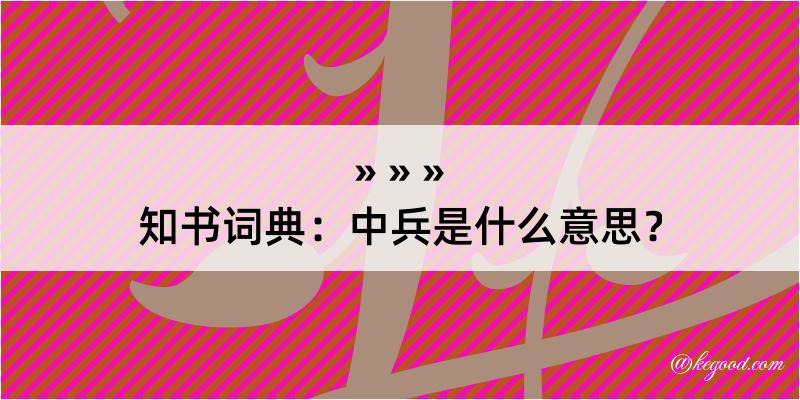 知书词典：中兵是什么意思？