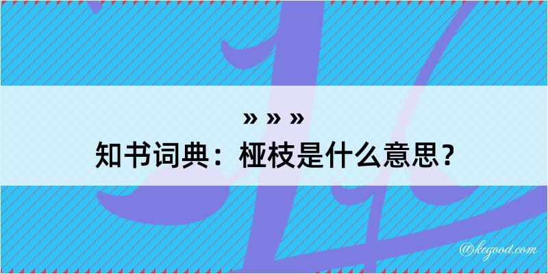 知书词典：桠枝是什么意思？