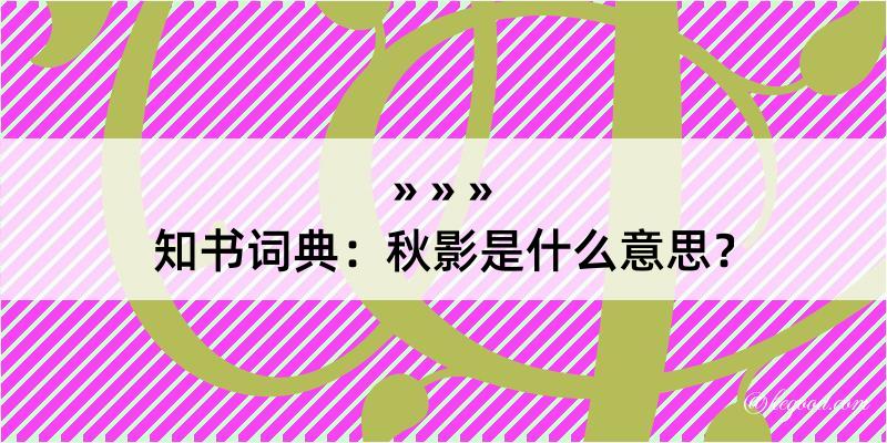 知书词典：秋影是什么意思？