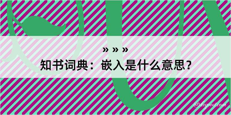 知书词典：嵌入是什么意思？