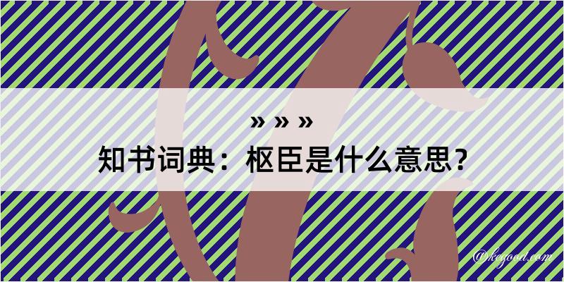 知书词典：枢臣是什么意思？