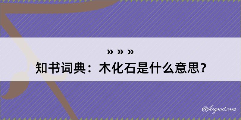 知书词典：木化石是什么意思？