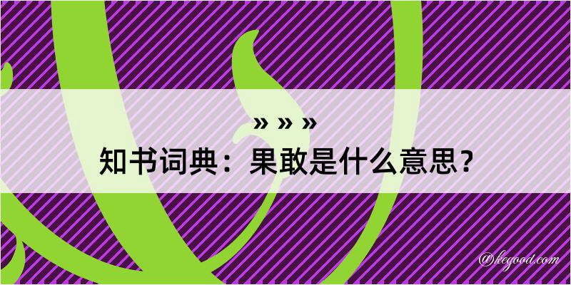 知书词典：果敢是什么意思？