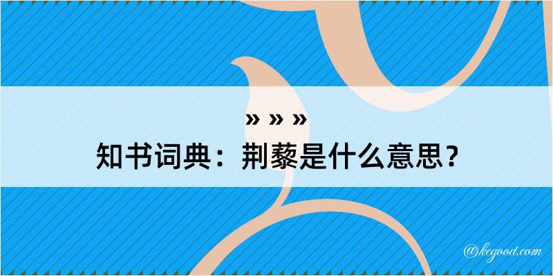 知书词典：荆藜是什么意思？