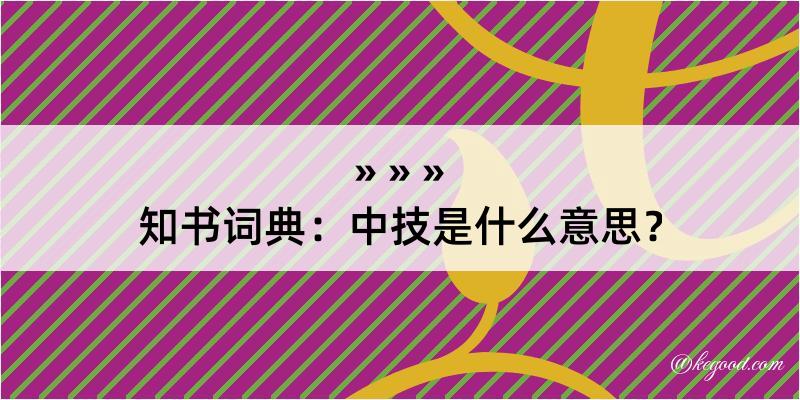 知书词典：中技是什么意思？