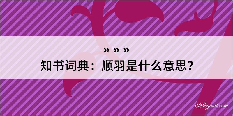 知书词典：顺羽是什么意思？