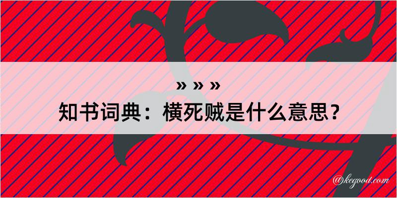 知书词典：横死贼是什么意思？