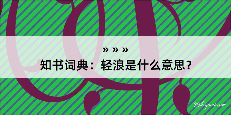 知书词典：轻浪是什么意思？