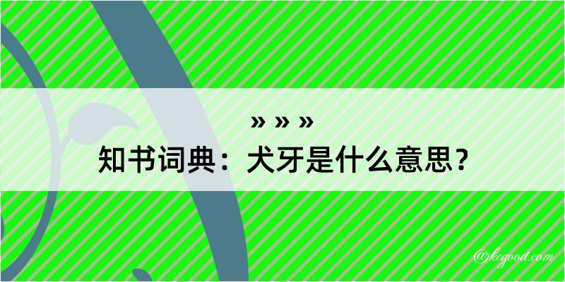 知书词典：犬牙是什么意思？