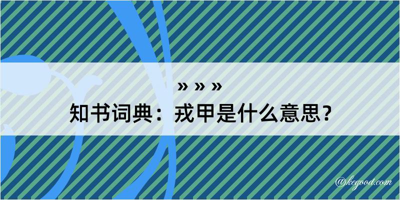 知书词典：戎甲是什么意思？