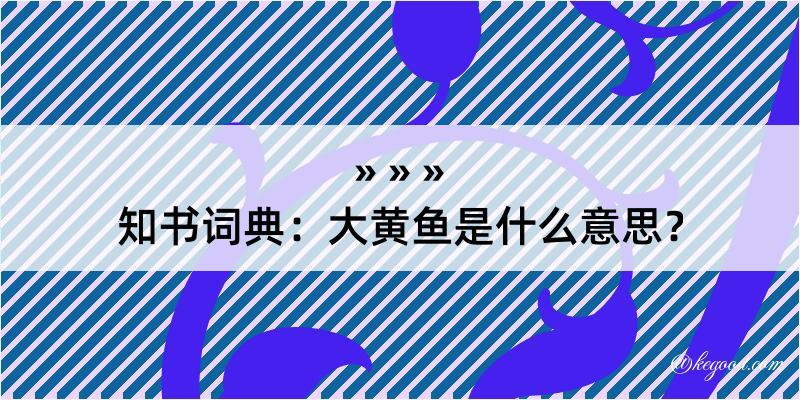 知书词典：大黄鱼是什么意思？